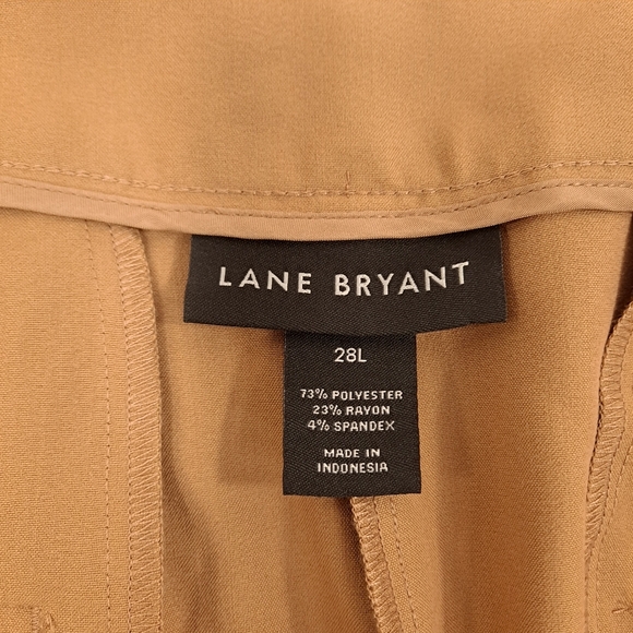 LANE BRYANT Perfect Drape Tan Dress Pants Straight Leg Stretch - Sz 28 Long - Picture 6 of 7